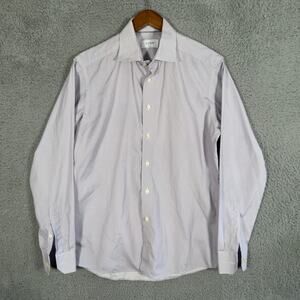 Eton Dress Shirt Mens 16 41 Contemporary Mini Paisley Poplin Cotton Button Up